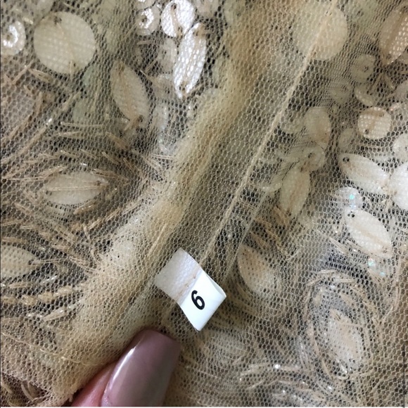 TWO PIECE WHITE GOLD SEQUIN PROM FORMAL DRESS - Picture 8 of 8